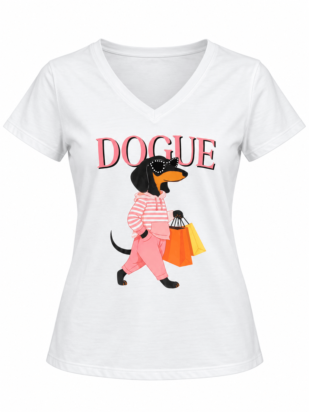 T-Shirt salchicha en Paris cuello V