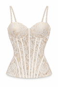 Corset de encaje beige