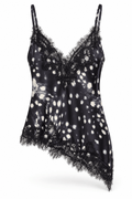 Blusa asimétrica animal print con encaje