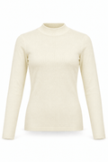 Blusa cuello tortuga blanco marfil