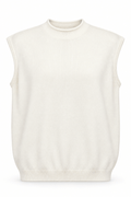 Blusa estilo chaleco blanco marfil  -Online