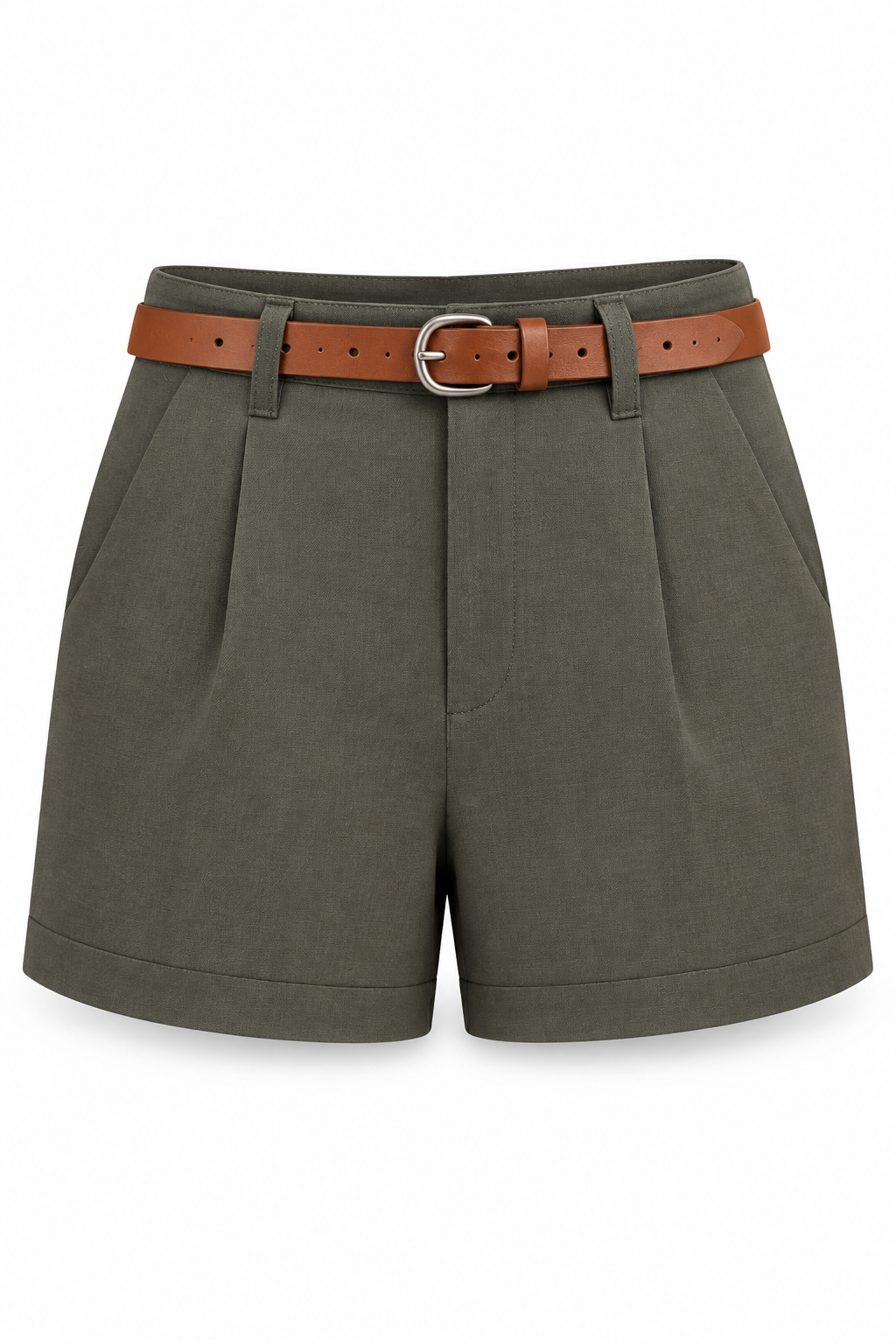 Short beige, olivo y marfil