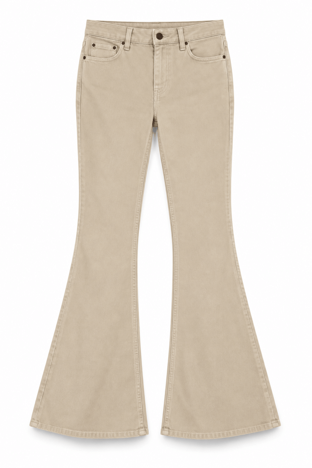 Jeans beige con Bolsas atrás