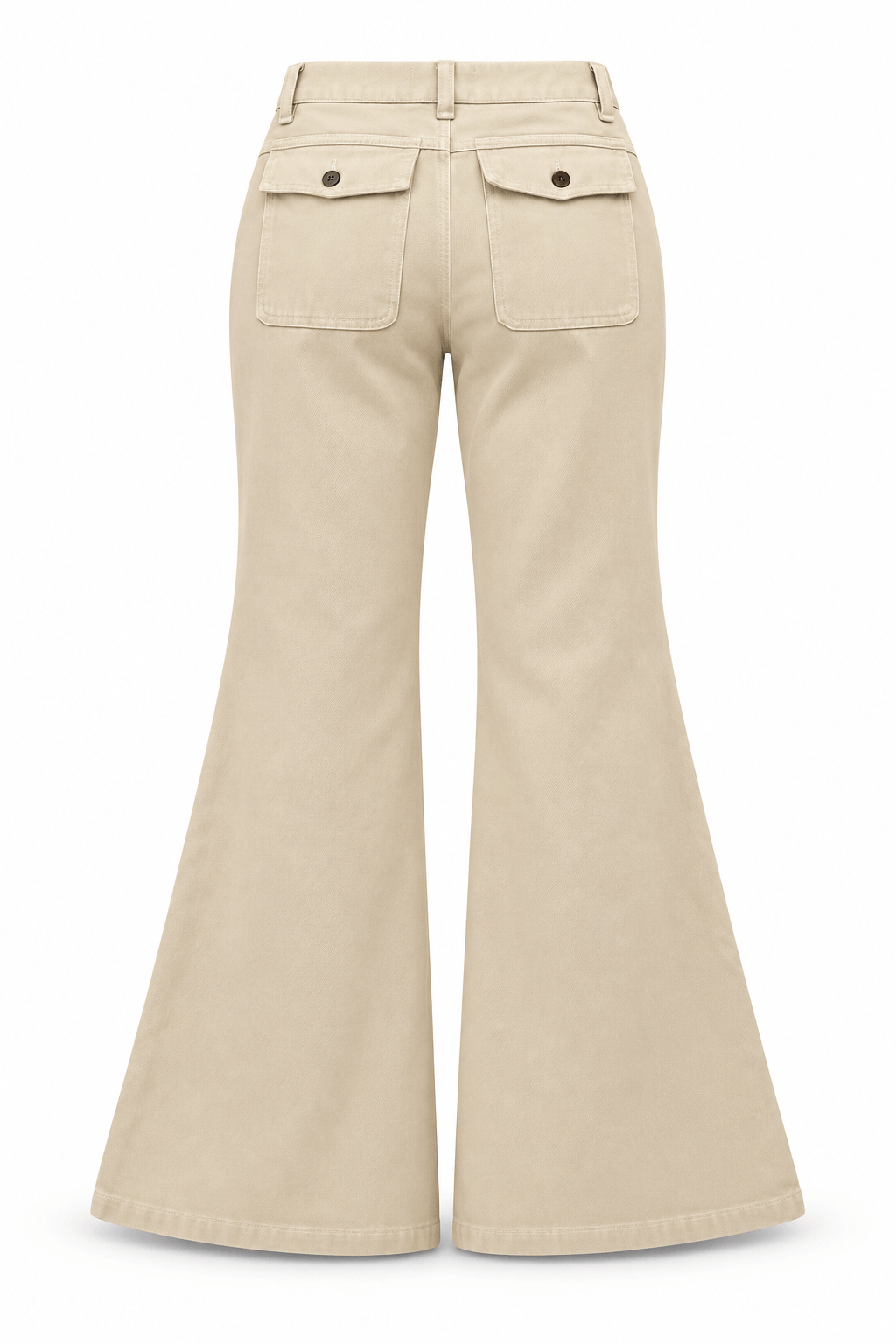Jeans beige con Bolsas atrás