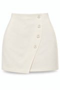Falda botones marfil