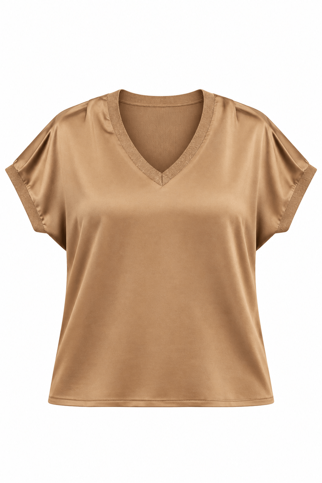 Blusa con borde de glitter cuello V