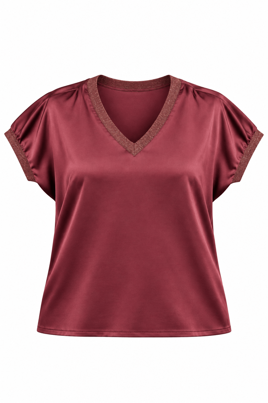 Blusa con borde de glitter cuello V