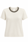 Blusa tejida con pedrería