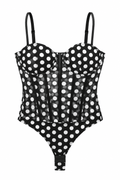 Bodysuit corset polka dots negro