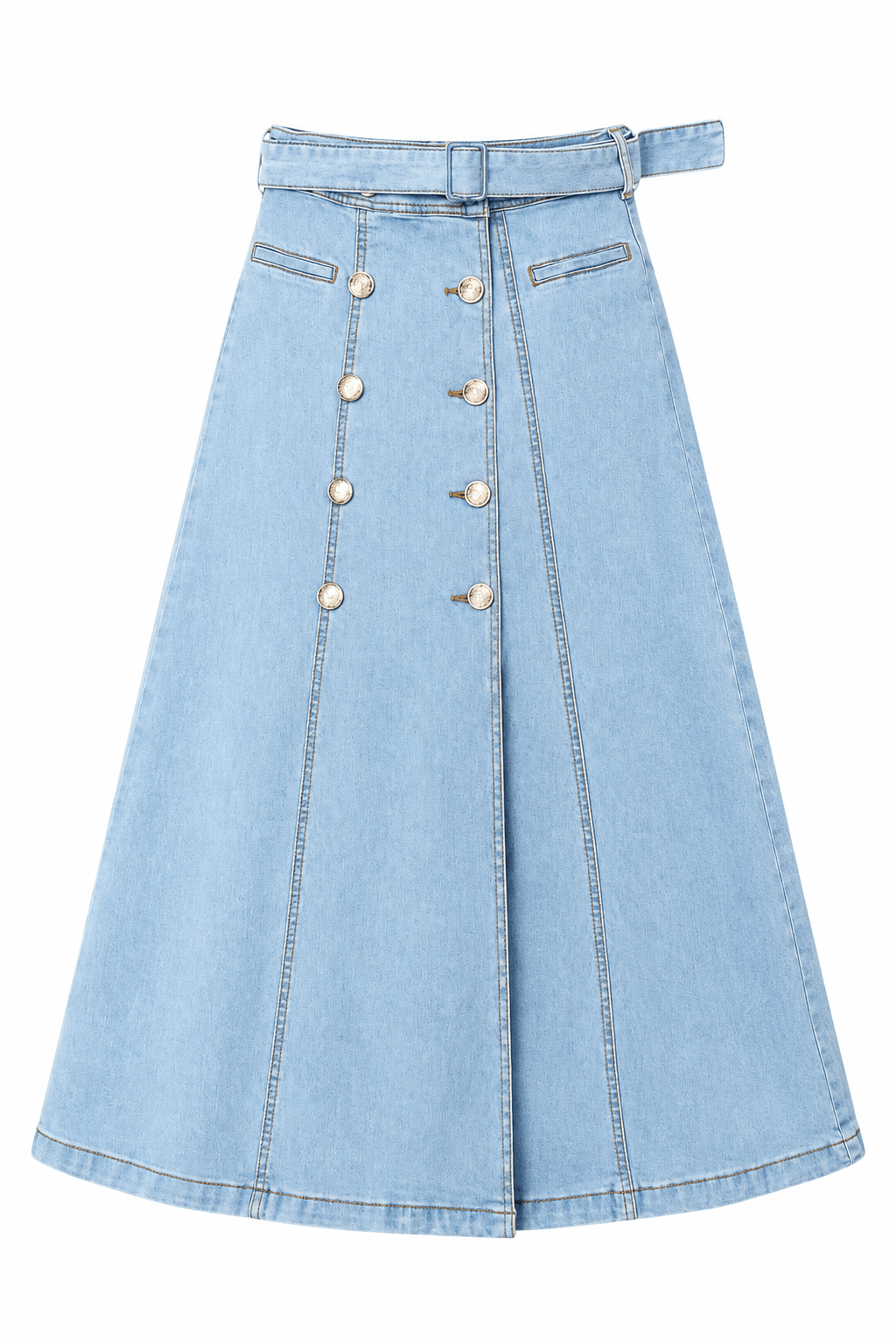 Falda denim de botones