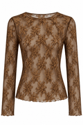 Blusa de encaje café