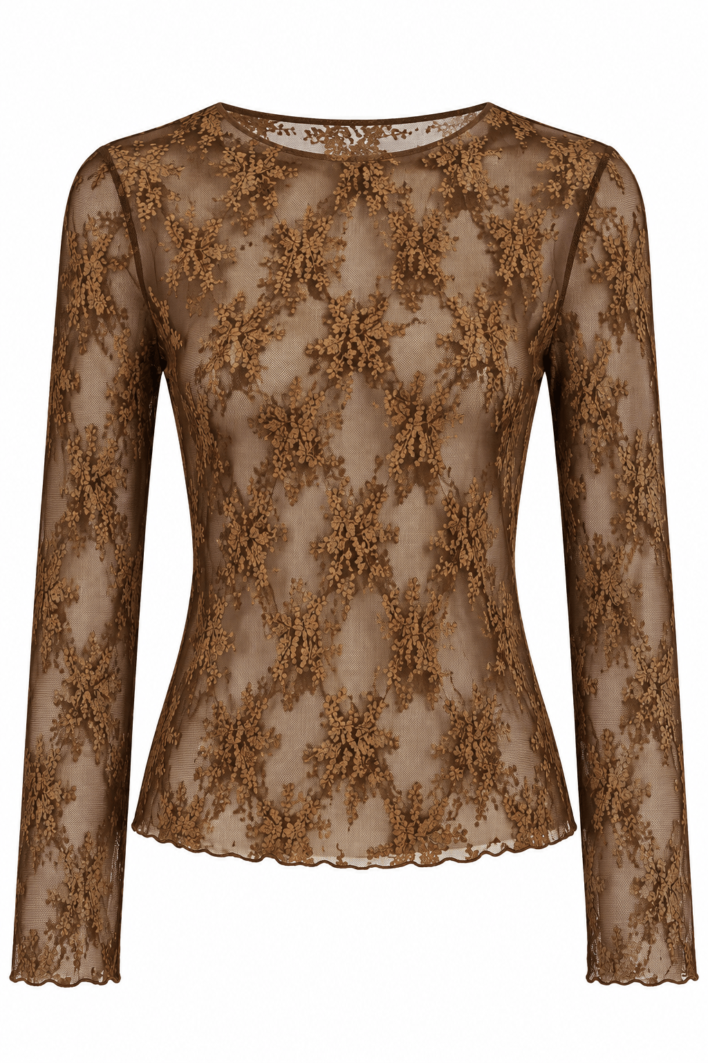 Blusa de encaje café