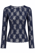 Blusa de encaje azul