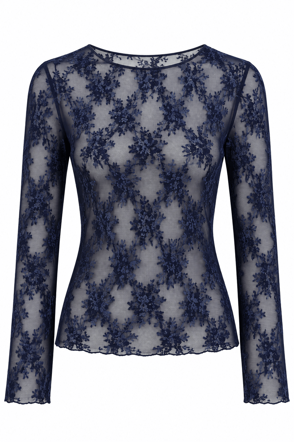 Blusa de encaje azul