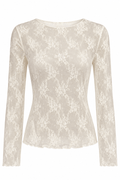 Blusa de encaje beige
