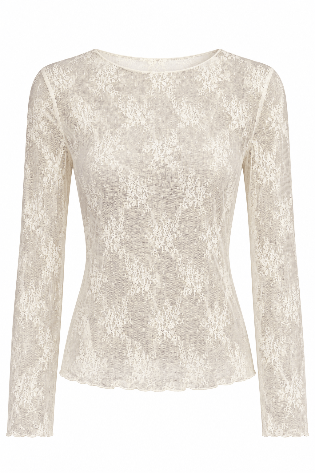 Blusa de encaje beige
