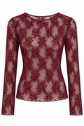 Blusa de encaje vino
