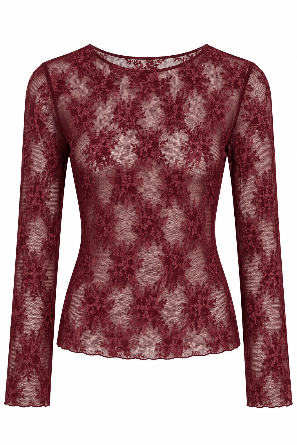 Blusa de encaje vino