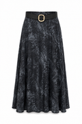 Falda estampada negra