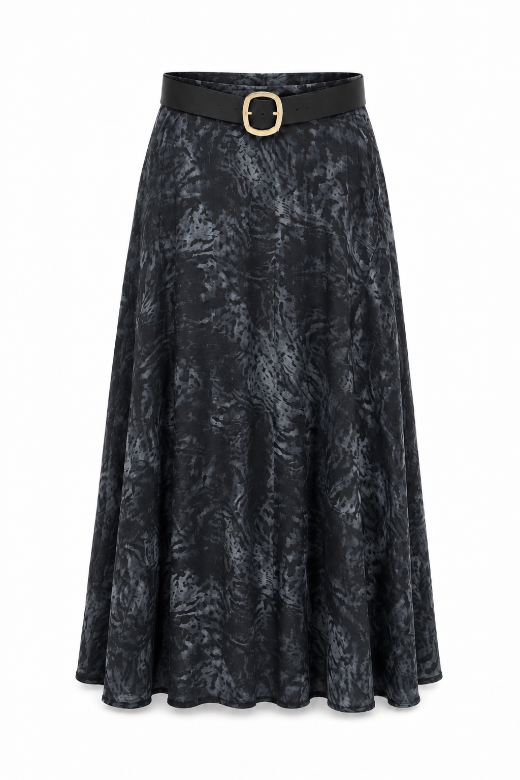 Falda estampada negra
