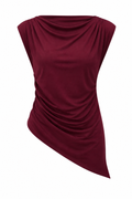 Blusa vino asimétrica