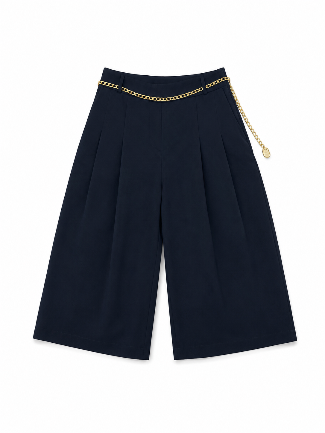 Bermuda azul navy con cadena