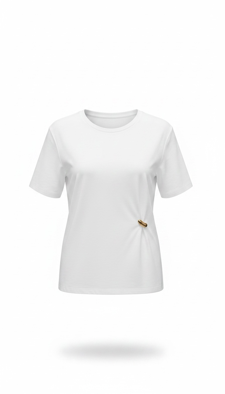 Blusa blanca con pin incorporado