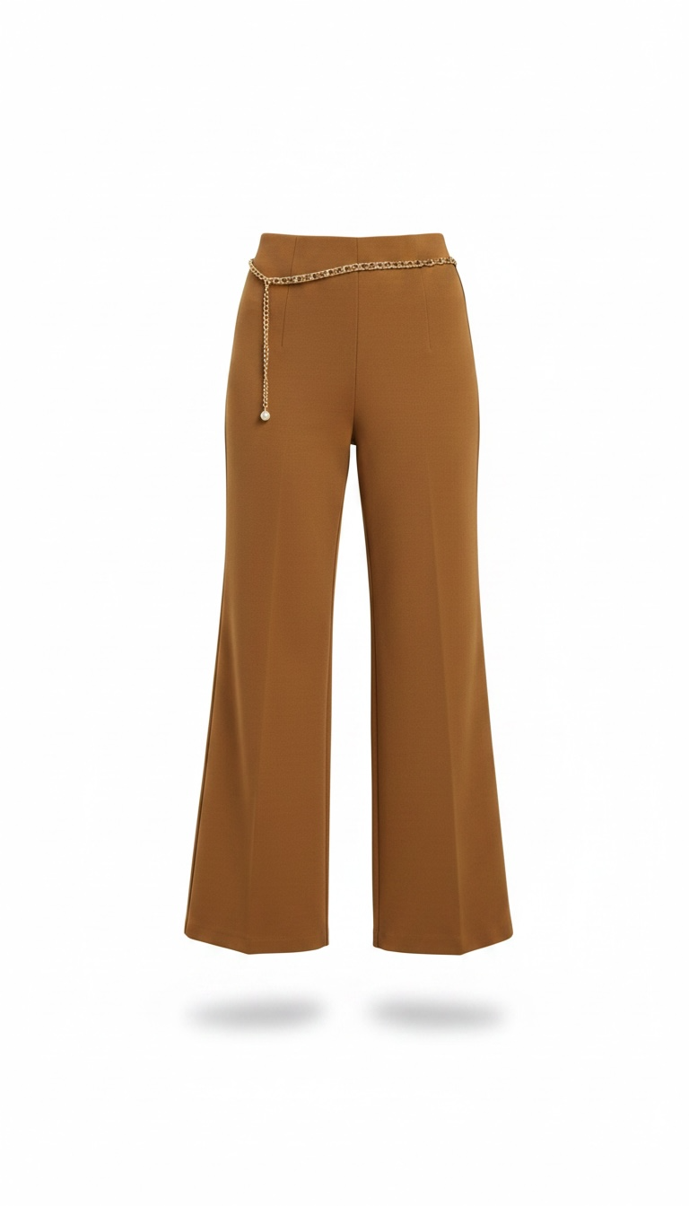 Pantalón café con cadena