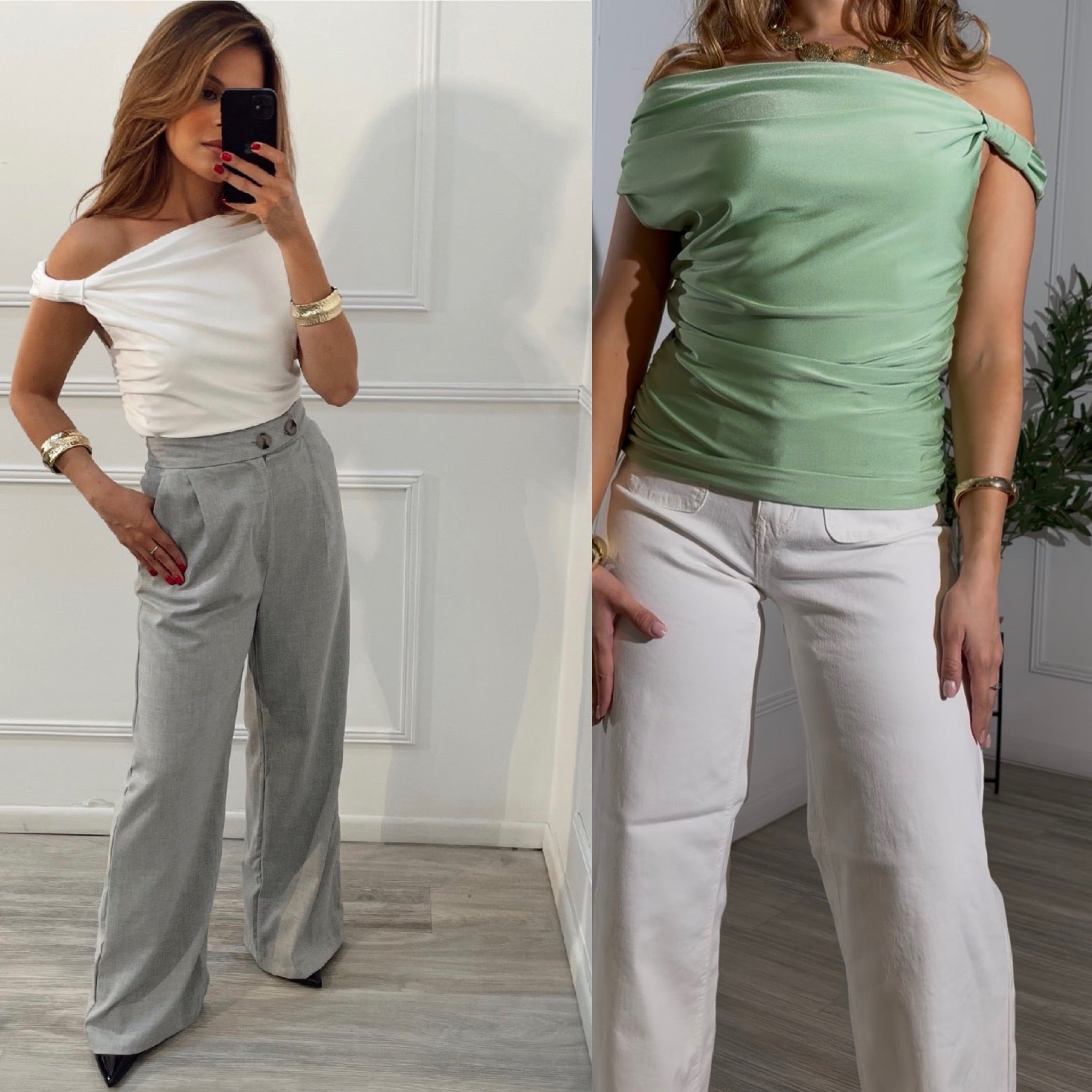 Blusa Verde asimétrica lycra fría