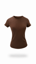 Blusa café algodón -Lycra