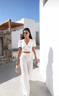 Set Pantalón + Top de Encaje · Blanco