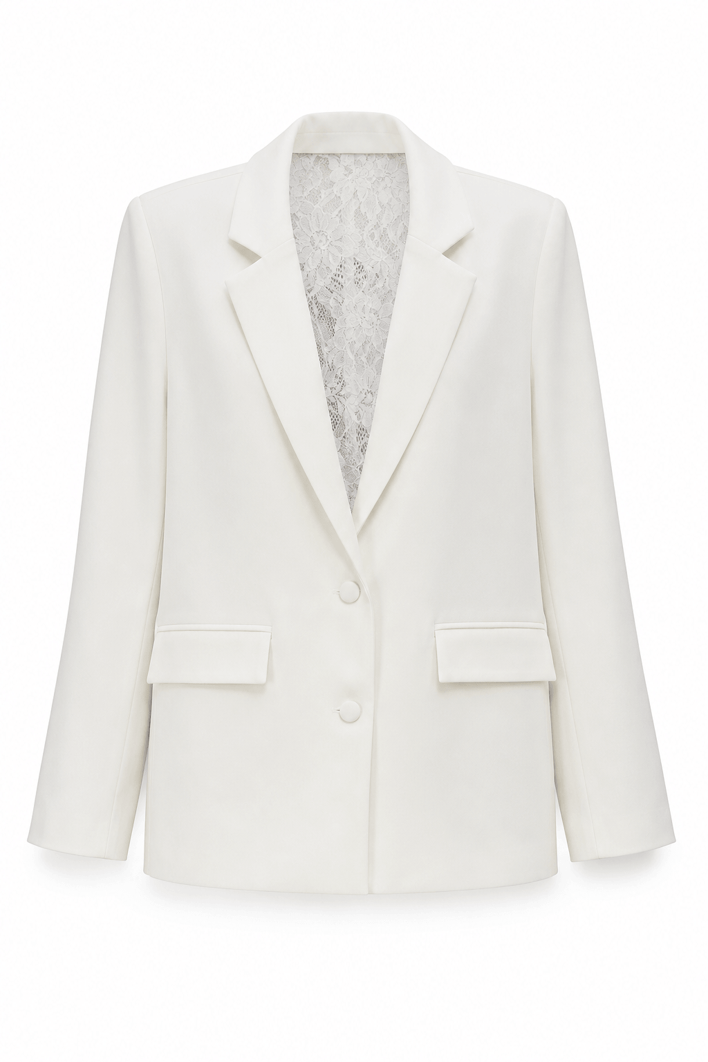 Blazer blanco manga organza