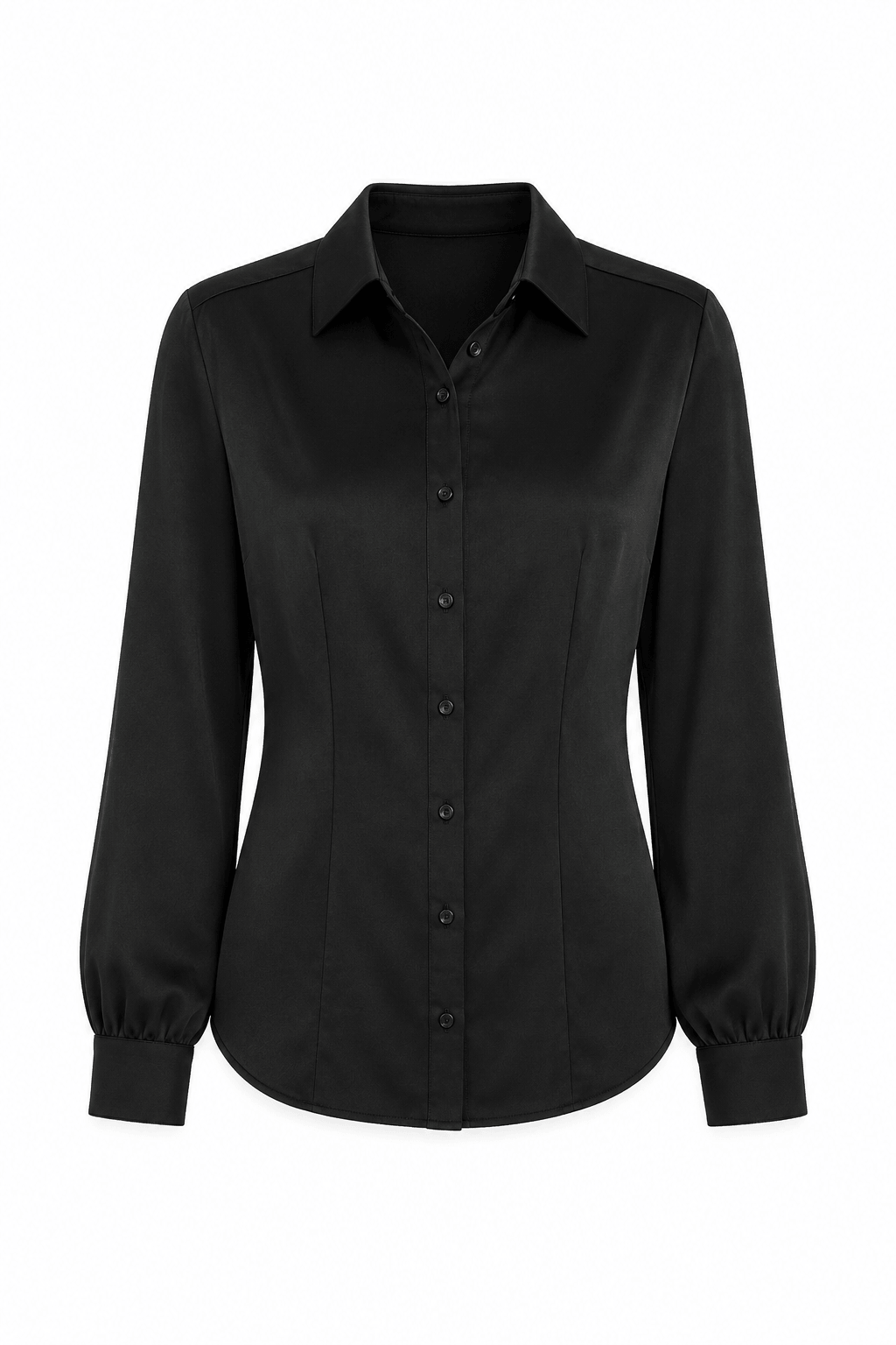 Blusa Camisera Satín · Negro