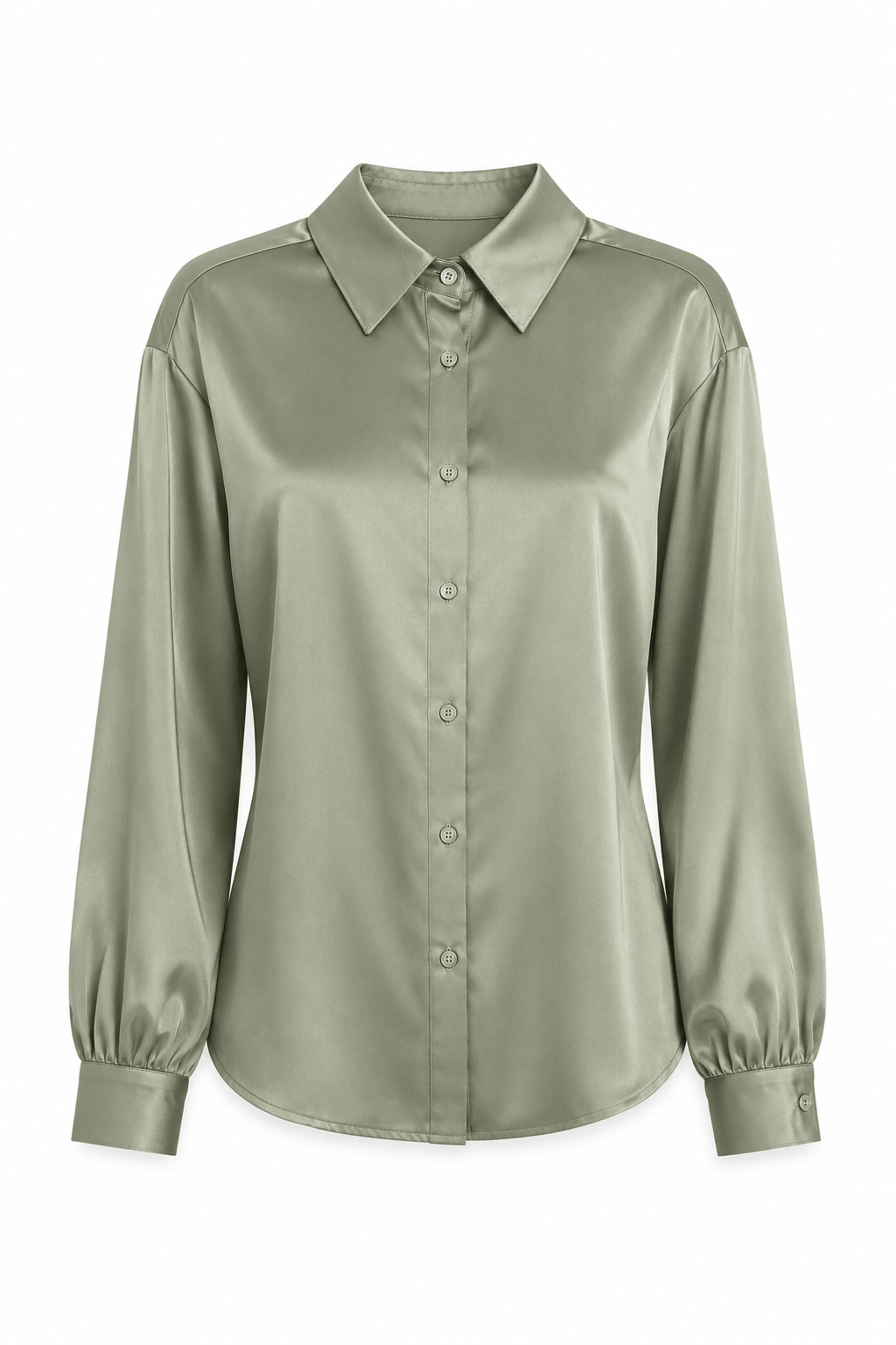 Blusa Camisera Satín · Verde