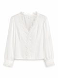 Blusa Bordada Botones de Perla Blanco
