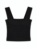 Crop top negro corrugado