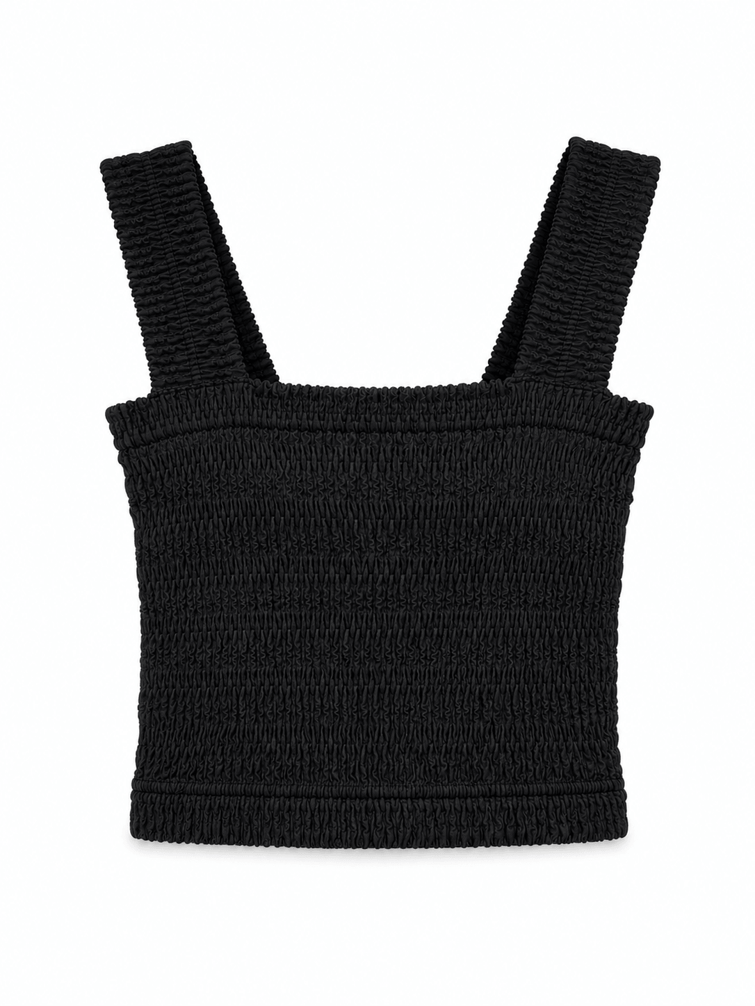 Crop top negro corrugado