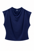 Blusa azul marino estructurada
