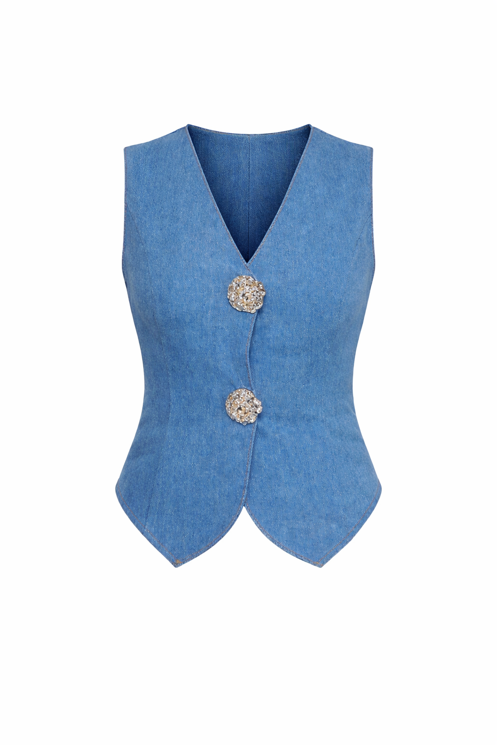 Chaleco de mezclilla botones maxi