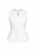 Blusa Blanca con zipper sin manga