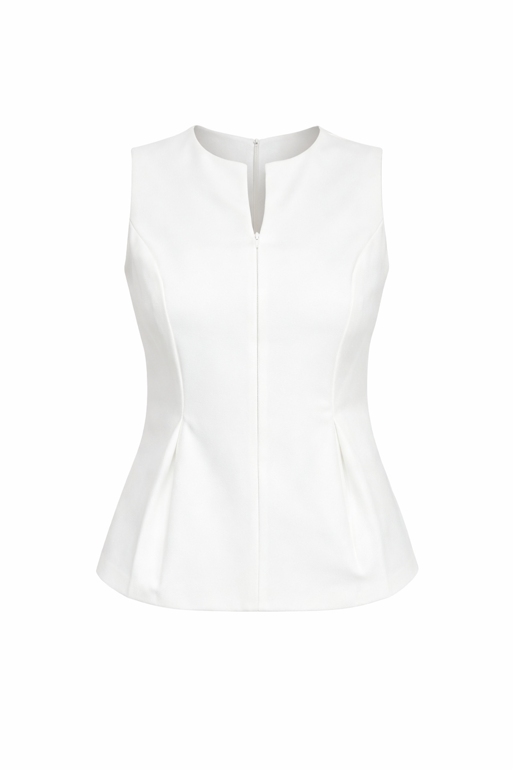 Blusa Blanca con zipper sin manga