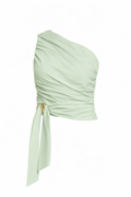 Blusa Verde Jade medio hombro