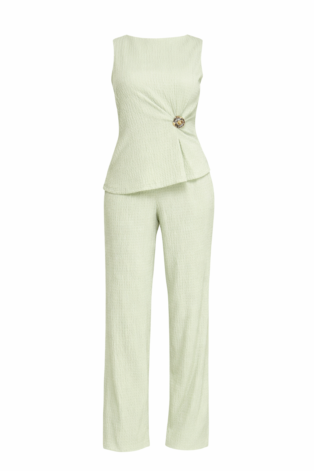 Set Verde Blusa sin manga pantalón