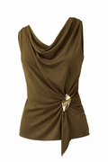 Blusa Verde Olivo con accesorio