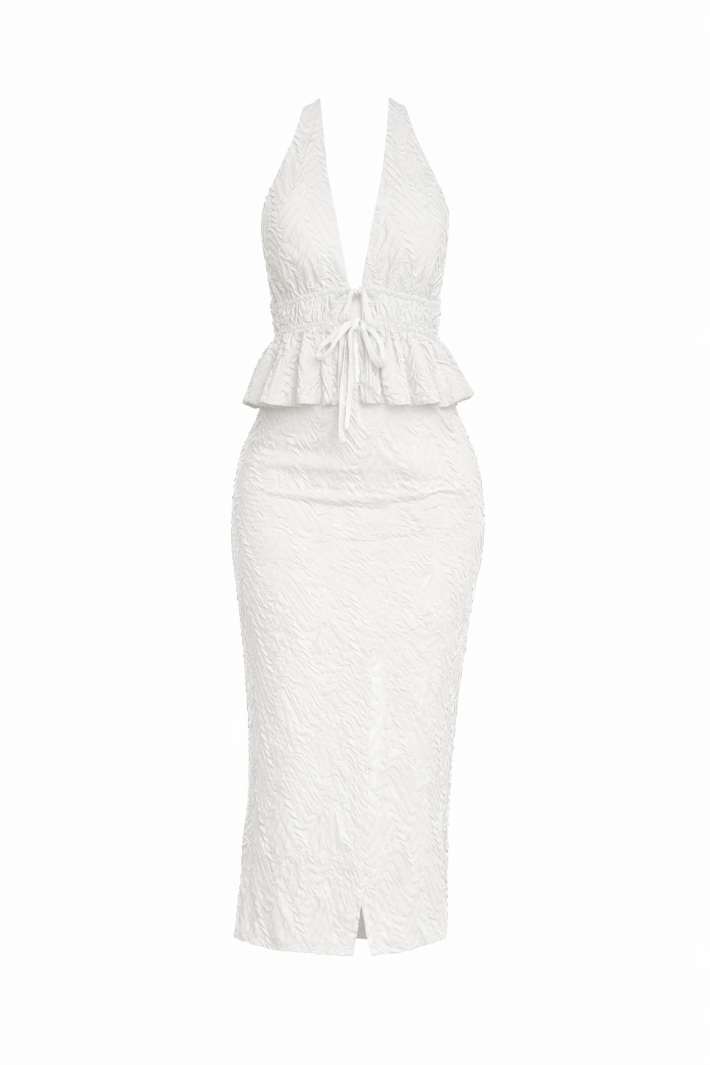 Set Blanco blusa abierta falda