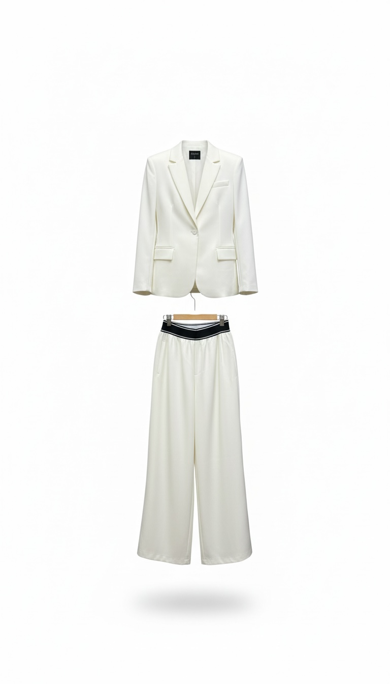 Set Blanco Blazer Pantalon