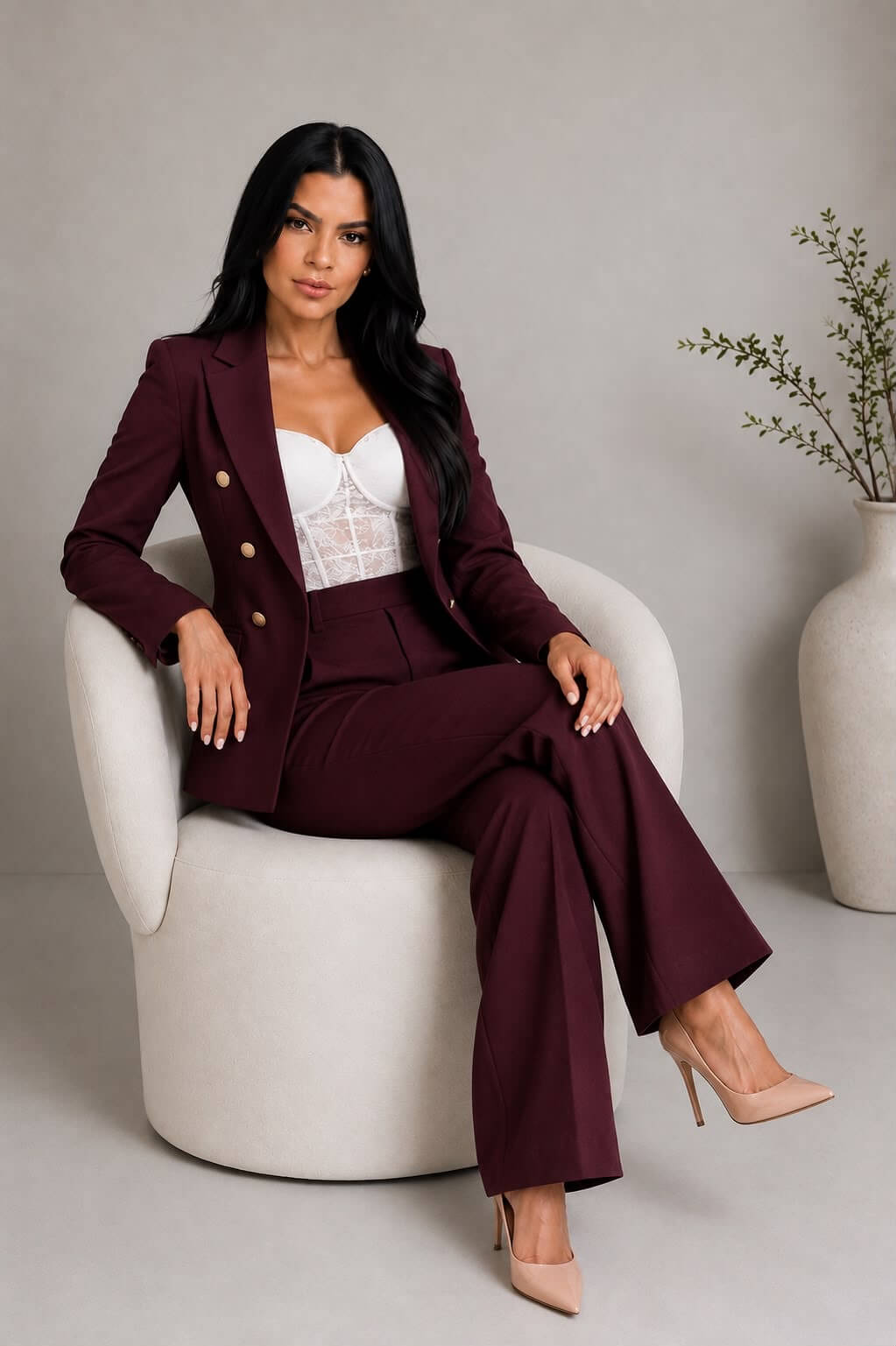 Pantalón Recto vino