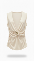 Blusa marfil con abertura