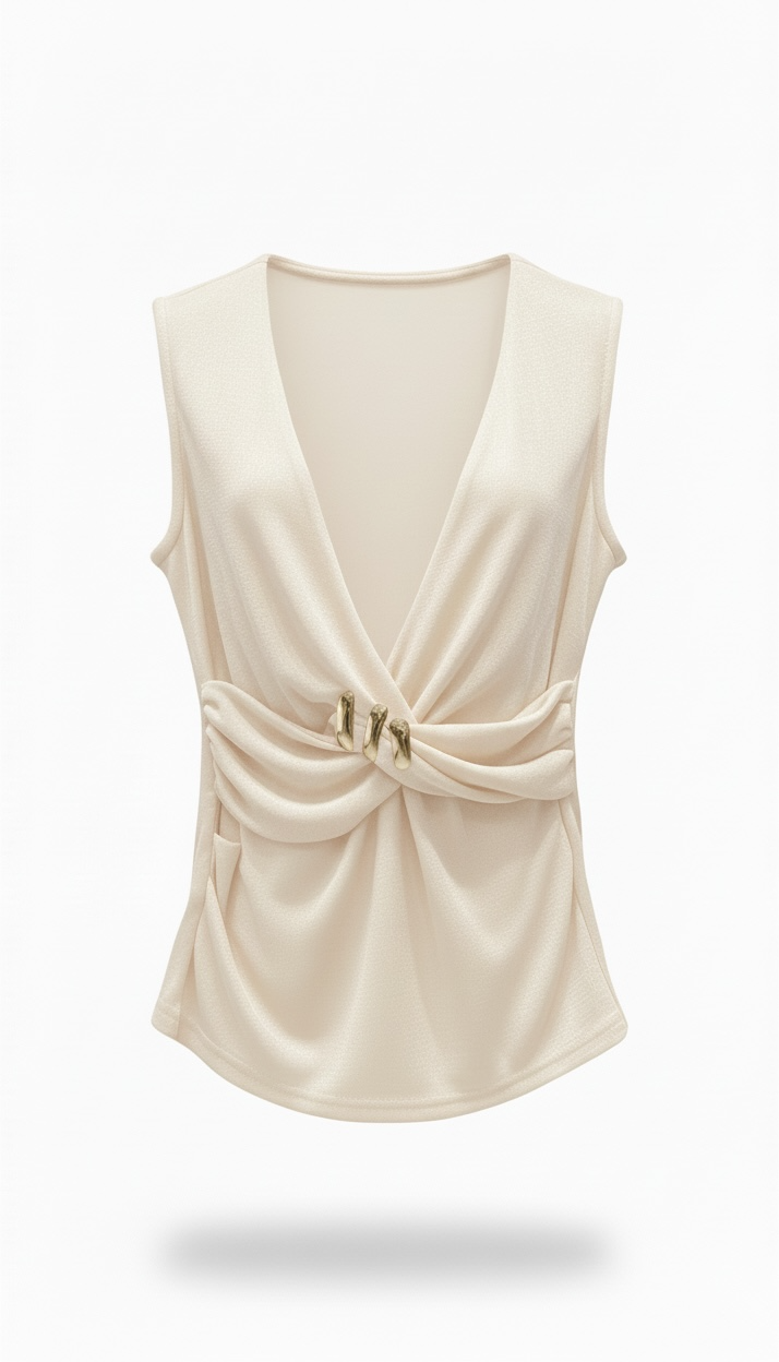 Blusa marfil con abertura