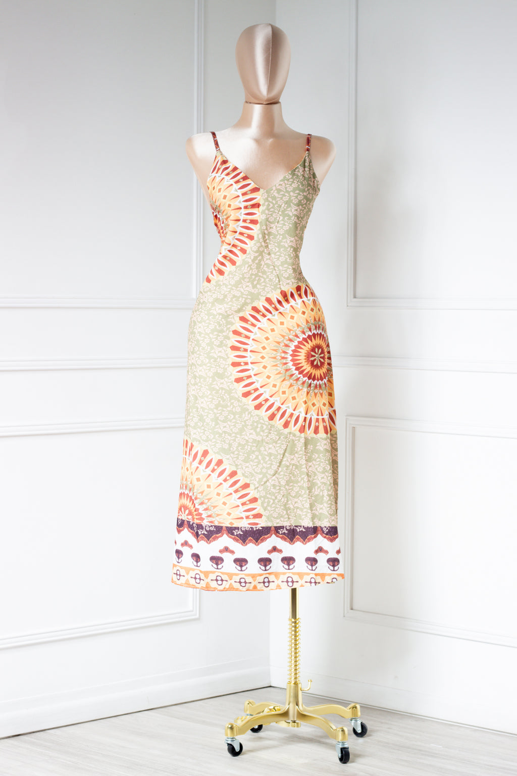 Vestido largo estampado tribal